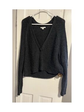American Eagle Dark Heather Grey Cardigan